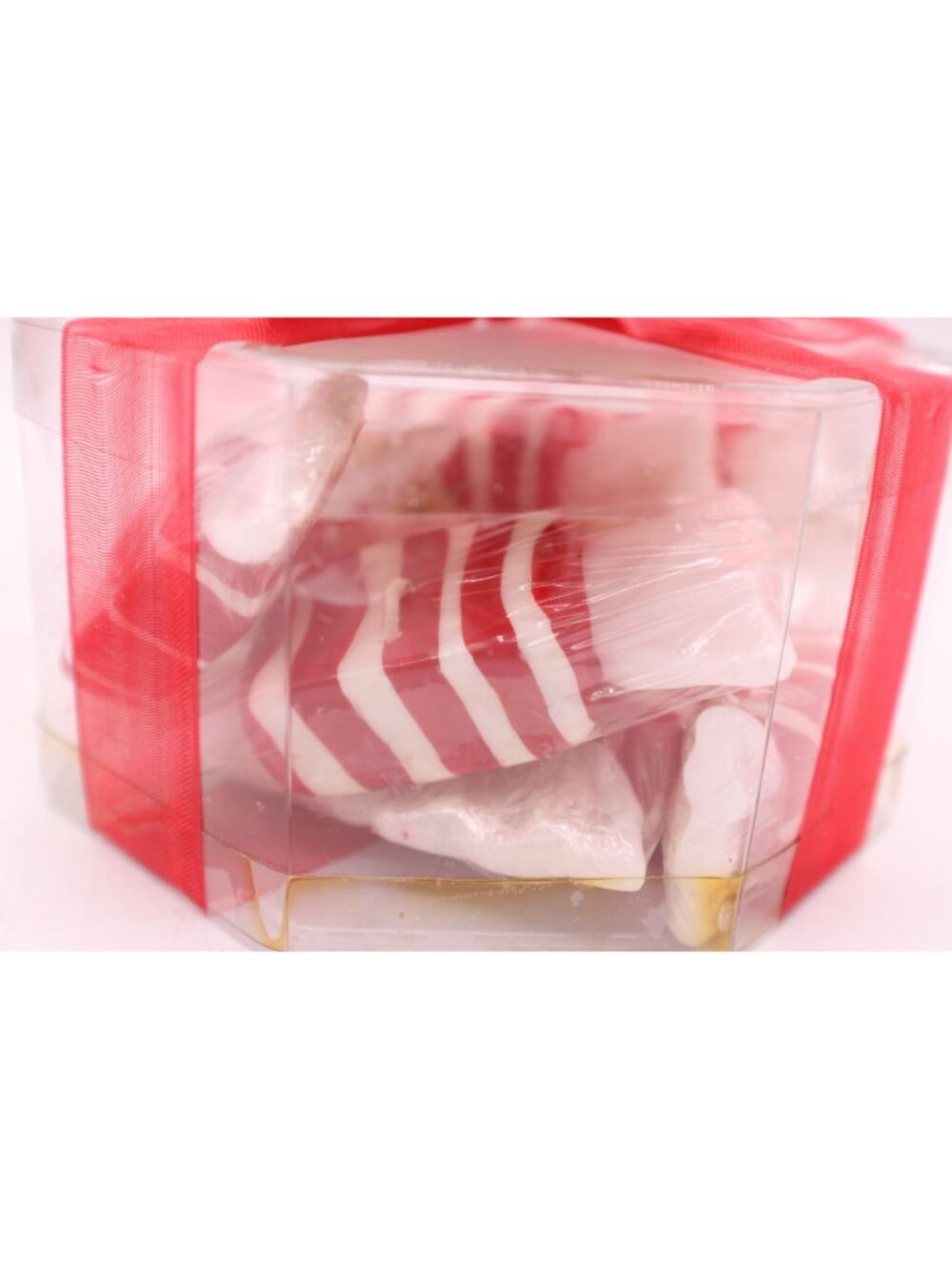 Floating Candle Gift Set Candy Cane Design With Glass Bowl Metal Stand NWOB Vtg - Picture 3 of 10